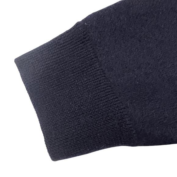 Elie Tahari 100% Merino Wool Short Sleeve Sweater Navy Blue Size L RUNS SMALL - Picture 6 of 11